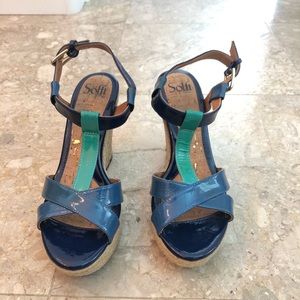 💙💚 Sofft patent leather 5in wedges 💚💙